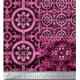 thumbnail image 1 of Soimoi Crepe Silk Fabric Damask Patchwork Print Sewing Fabric Yard 42 Inch Wide, 1 of 3
