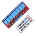 thumbnail image 2 of Placa receptora de relé infrarrojo Universal, interruptor de Control remoto seguro de 10A, puerta de luz de Motor de 8 vías, controlador inalámbrico DIY de 24V, 2 of 5