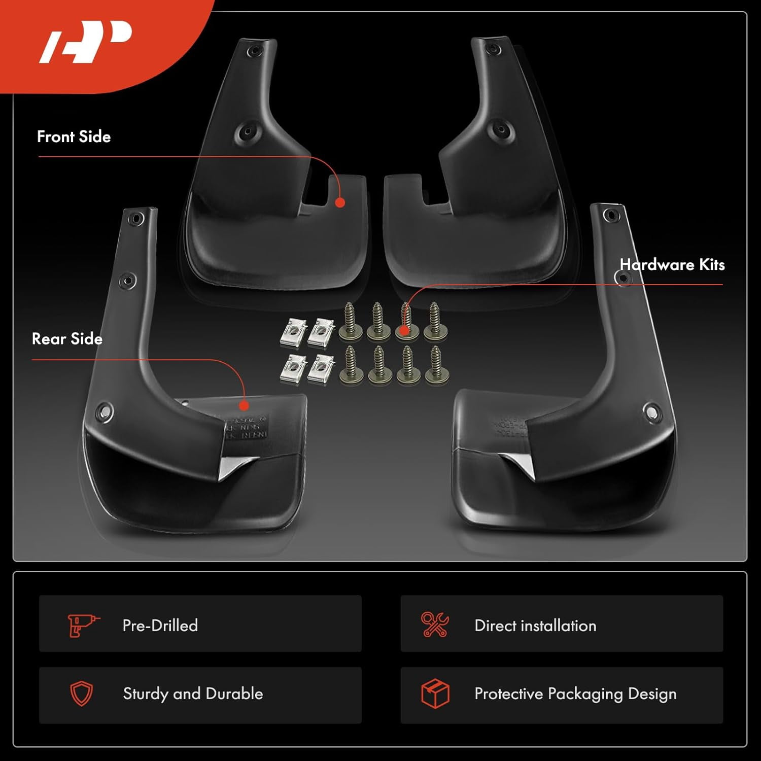 A-Premium Splash Guards Mud Flaps Mudguards Compatible with Lexus RX330 2004-2006 RX350 2007-2009 RX400h 2006 2007 2008 Front and Rear 4-PC
