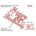 thumbnail image 3 of 70 Birthday Cake Topper Rose Gold Glitter, 70th Party Decoration Ideas, Sturdy Doubled Sided Glitter, Acrylic Stick. Made in USA, 3 of 5