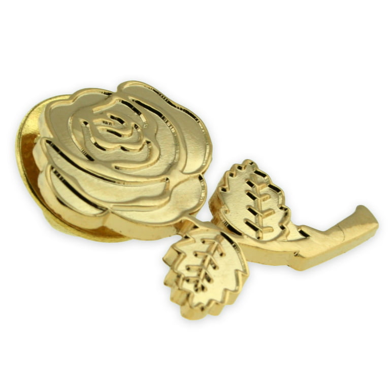 Pinmart'S Gold Rose Lapel Pin Metal Flower Suit Jacket Accessory -  Walmart.Com