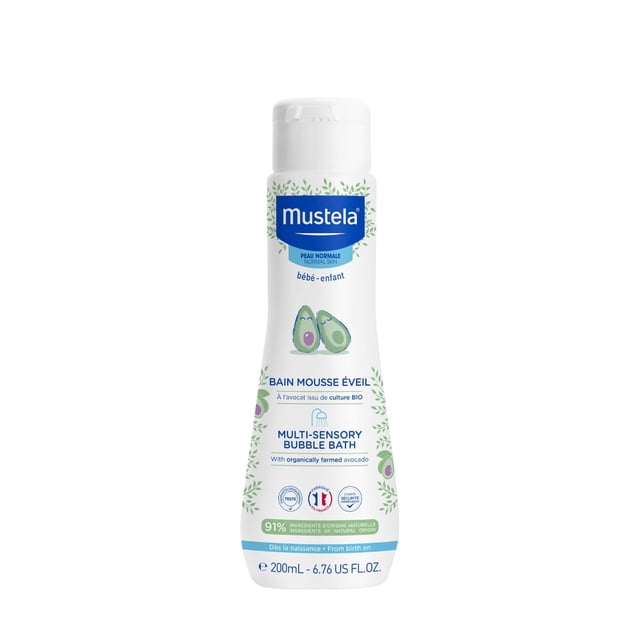 Baño de burbujas Mustela Baby multisensorial con aguacate, 200 ml