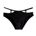 thumbnail image 1 of Gibobby Calzoncillos para mujeres sexy Ropa interior de mujer Color Sexy Correa fina Bragas triangulares con accesorios de metal ahuecados Seda de hielo(Negro,XL), 1 of 3
