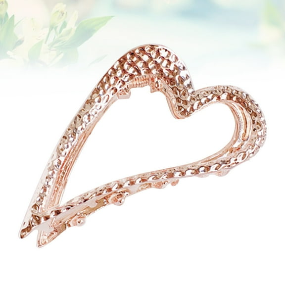 LOLIPPYY Golden Metal HeartShaped Hair Claw with Strong Grip for Stylish Hold During Home Activities 40g