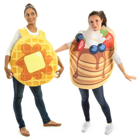 Pancakes & Waffles Halloween Couples Costumes - Funny Breakfast Food