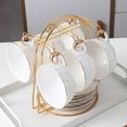 thumbnail image 4 of Fiocias Metal Tea Cup and Saucer Display Rack Mug Hanger for Kitchen Coffee Cup Ornament Six Cups, 4 of 9