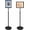 1pack, Black, variant on Sign Stand Holder 8.5×11-Inch Adjustable Floor Standing with Heavy Duty Base, Both Vertical & Horizontal View Displayed,Snap-Open Frame with Round Safety Corner for Indoor Outdoor,Black, 1PACK