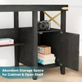 thumbnail image 4 of Bestier Farmhouse L-Shaped Computer Desk with Storage Cabinet Black and Gold, 4 of 8