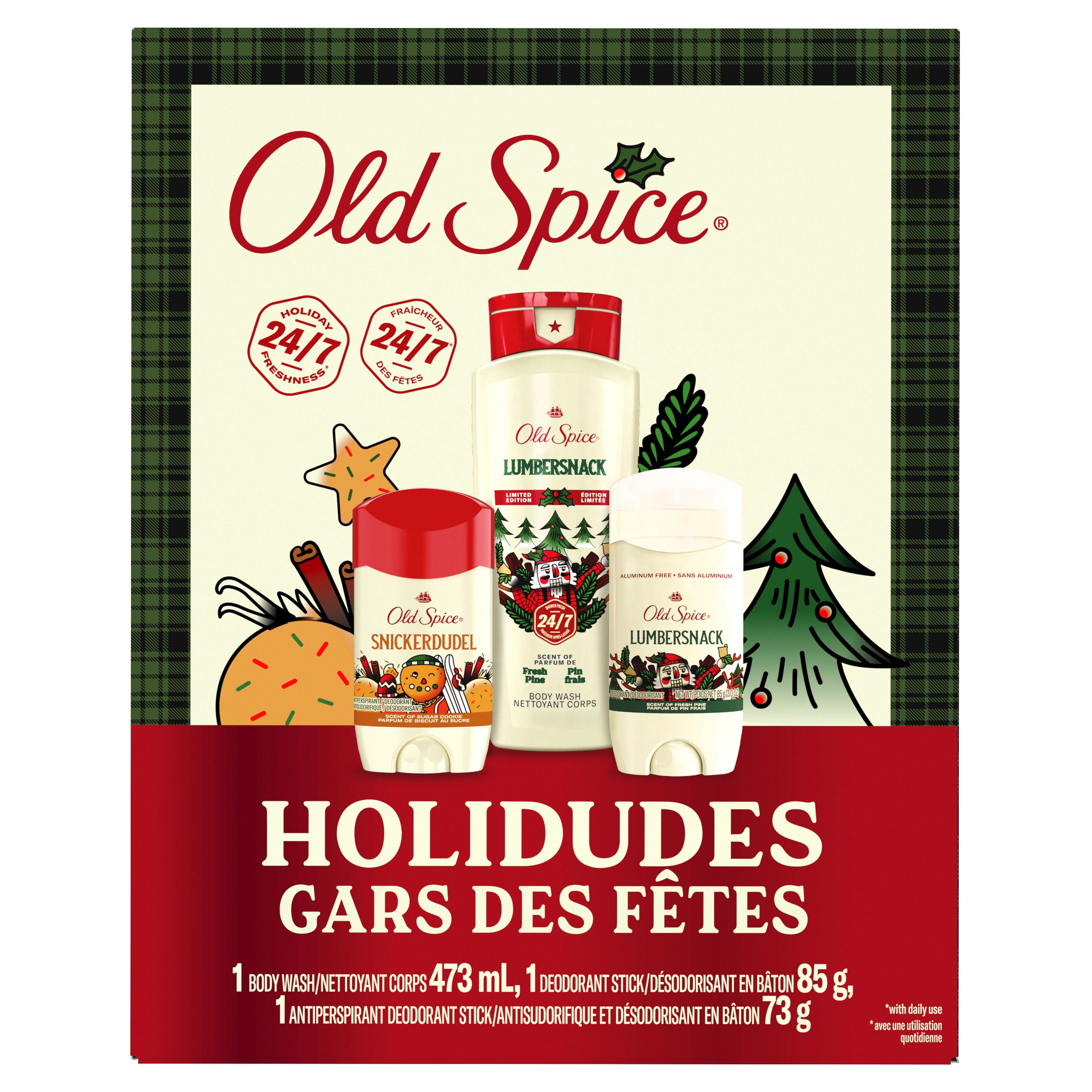 Old Spice Holidudes Gift Set with Lumbersnack, Snickerdudel, and