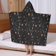 thumbnail image 5 of Black Zodiac Sun Moon Star Pattern Hooded Bath Towel，50"x30" for Ages 3 To 12 Kids, Quick Dry Lightweight Soft Microfiber Hood Beach Towel Cover Up for Kids, 5 of 7