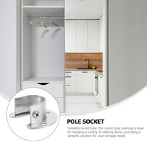 FRCOLOR Stainless Steel Closet Rod Holder Open Flange Bracket Heavy Duty Closet Pole Socket Wall Mount Closet Rod End Supports Closet Accessories