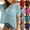 Blue, variant on Women's Casual Knit Tee for Daily Wear and - Breathable Summer Short Sleeve Hollow Out Top for Beach Cover Up and Everyday Comfort