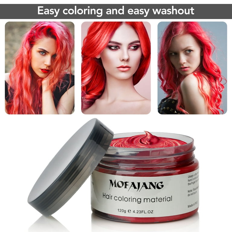 120g Hair Dye Wax Fashion Herbal Hair Wax Dye semi-permanent hair color  cream Hair Styling Dye Green Modeling Hair Wax Black Red - AliExpress