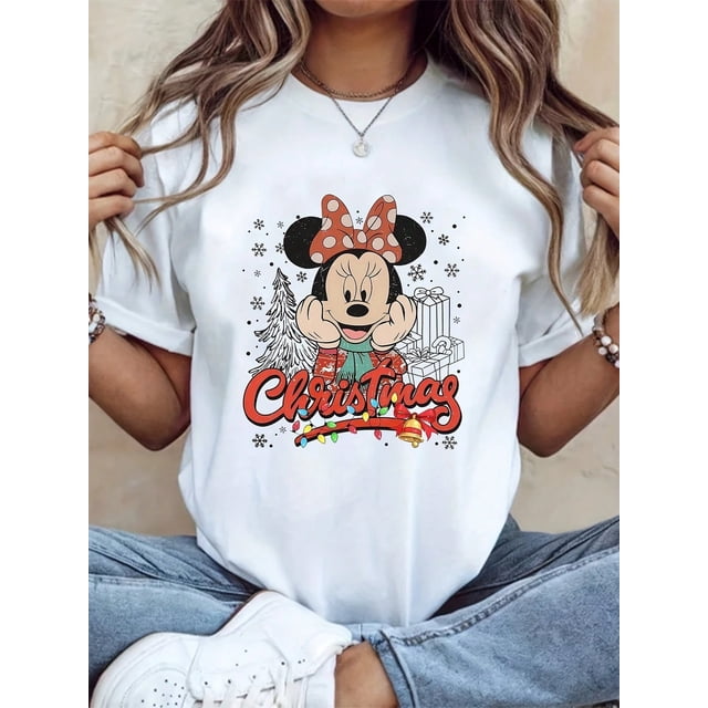 Disney Mickey Mouse T-Shirt Graphique de Noël Drôle Toutes Tailles P-5TG