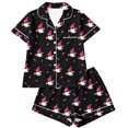 thumbnail image 6 of Outfits for Women Halloween Graphic Print Lapel Short Sleeve Buttoned Pocket Top And Shorts 2 Piece Loungewear Women's Clothing Sets L, 6 of 6