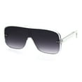 thumbnail image 2 of Mens Robotic Flat Top Minimal Shield Mob Sunglasses Clear Smoke, 2 of 4