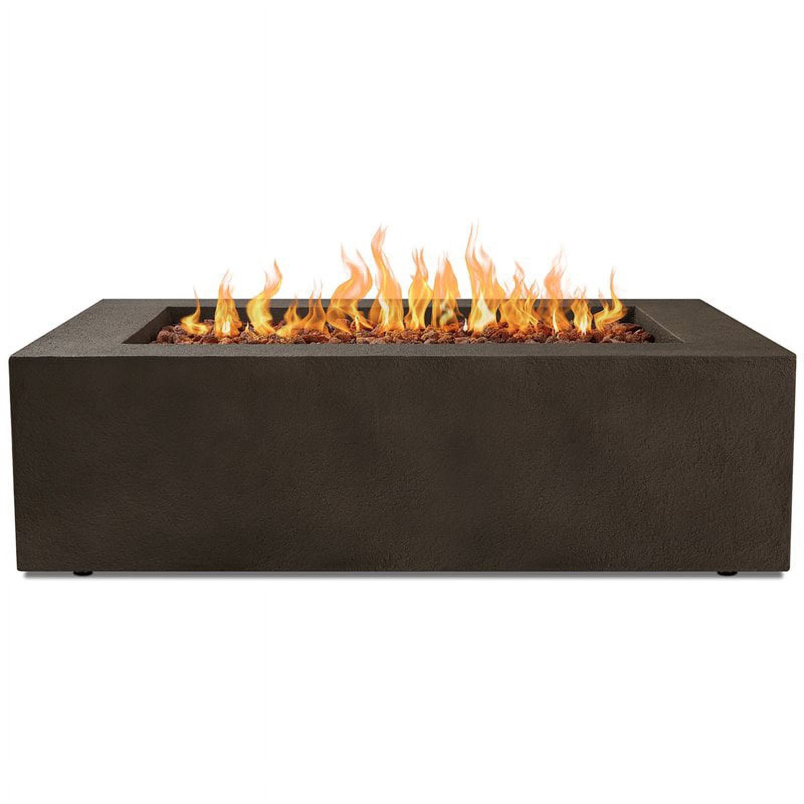 Bowery Hill Contemporary 50.5" x 32.5" Natural Gas Fire Table in Kodiak Brown