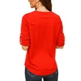 thumbnail image 4 of Fashnice Ladies Tee Long Sleeve T-shirt Solid Color T Shirt Comfy Dailywear Pullover Orange XL, 4 of 5