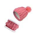 thumbnail image 2 of QualitChoice Winter Caps Decorative Hat Scarf Set Adorable Autumn Crochet Neckerchief Sports Two-piece Stylish Collar Pink 1Set, 2 of 6