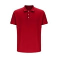 thumbnail image 4 of Fnnxeal Mens Summer Shirts for Polo, Short Sleeve Casual Tees Button Solid Collared Shirt Big and Tall Polo Shirts for men Red T-Shirts L, 4 of 4