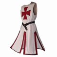 thumbnail image 1 of Mens Medieval Crusader Knights Templar Tunic Costumes Renaissance Halloween Surcoat Warrior Black Plague Cloak Cosplay Top, 1 of 5