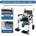 thumbnail image 3 of Eosprim Rolling Shower Chair with Handles Arms, Bedside Commode Chair with Wheel, Wheelchair for Elderly Disable,Heavy Duty Raised Toilet Seat Riser for Adults, 3 of 8
