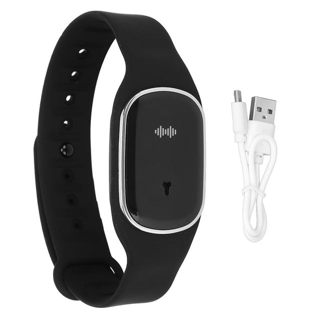 Ultrasonic Mosquito Repellent Bracelet USB Rechargeable Electric Mosquito Repellent Bracelet for Adults and Kids Black