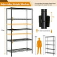 thumbnail image 2 of 5-Tier Wire Shelving Unit Adjustable Metal Storage Shelving Commercial Storage Shelves Heavy-Duty Metal Storage Rack for Warehouse, Pantry, Basement, Restaurant, Garage, Kitchen, Black, 2 of 7