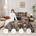 thumbnail image 3 of Castle Fairy Animal Deer King Size Comforter Sets 3pcs for Teens,Rustic American Flag Comforters King Size,Red Blue Brown,Black Reversible,1 Comforter and 2 Pillowcases, 3 of 6