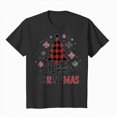 thumbnail image 5 of Towmus Merry Christmas Shirts for Women Casual Graphic Print T Shirt Xmas Buffalo Plaid Tree Shirt Top Short Sleeve, 5 of 5