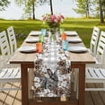 thumbnail image 4 of Table Runners 72 Inches Long Dress Scarves, Grey Rabbits Farmhouse Kitchen Table Runner, Coffee Tablerunners, Pine Cones Brown Plants Grey Checkered Farmhouse 14x72 Inch, 4 of 9