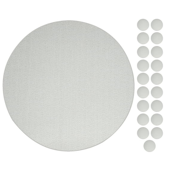 Furnish My Place Abstract Contemporary Striped Pattern Modern Plush Two Tone High Low Pattern Rug Carpet, Pet-Friendly Carpet, Made in USA - Iconic Ivory Cream, 18" Round - Set of 20