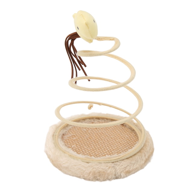 Standing Cat Interactive Toy, Foldable Scratcher Base High Elasticity Spring Plate Cat Toy Promote Exercise For Indoor Fish,Ball