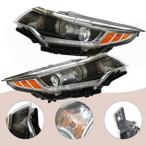 For 2016 2017 2018 Kia Optima w/ LED DRL Headlight LED Halogen Left Right Passenger & Driver Side Pairs Headlights