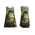 thumbnail image 6 of Defioc Deep Forest Stone Green Dragon Pattern Women's Summer Dresses 2025 Beach Casual Sleeveless Tank Loose Sundress Beach Vacation Clothes with Pocket -3X-Large, 6 of 7