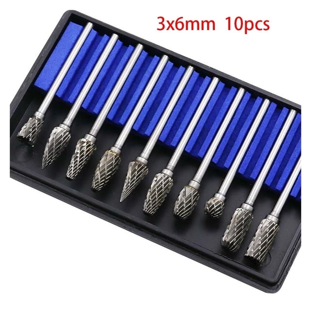 10 Pcs 20pcs Tungsten Carbide Rotary Burrs Set For Accessories Milling Cutter Drill Bit Engraving Bits