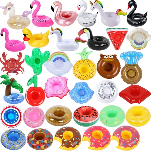 Soporte inflable para bebidas iShyan, paquete de 35 unidades, para fiestas en la piscina