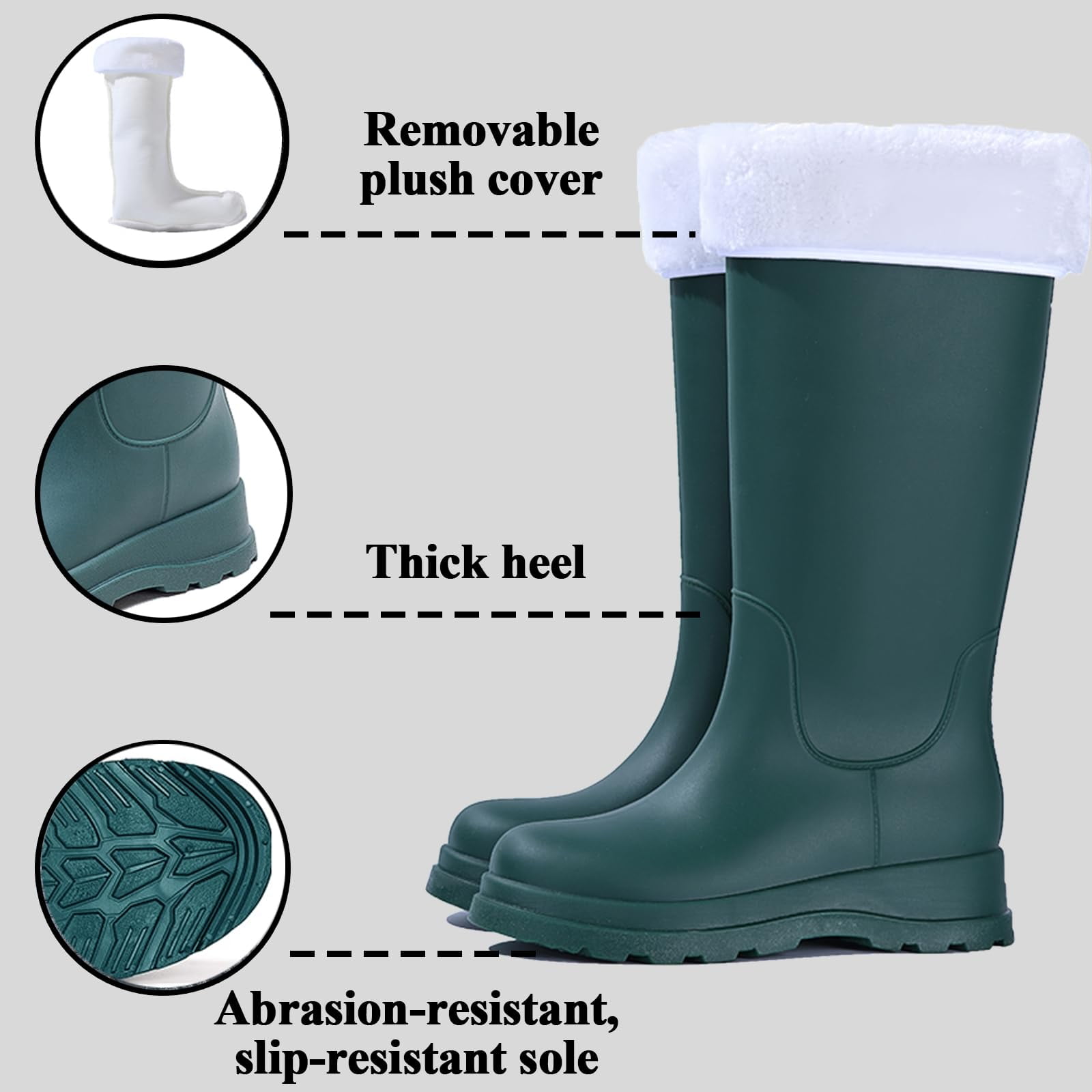 AUXDIQ Rain Shoes Women Mid-calf Boots Waterproof Rain Boots Outdoor Garden Shoes