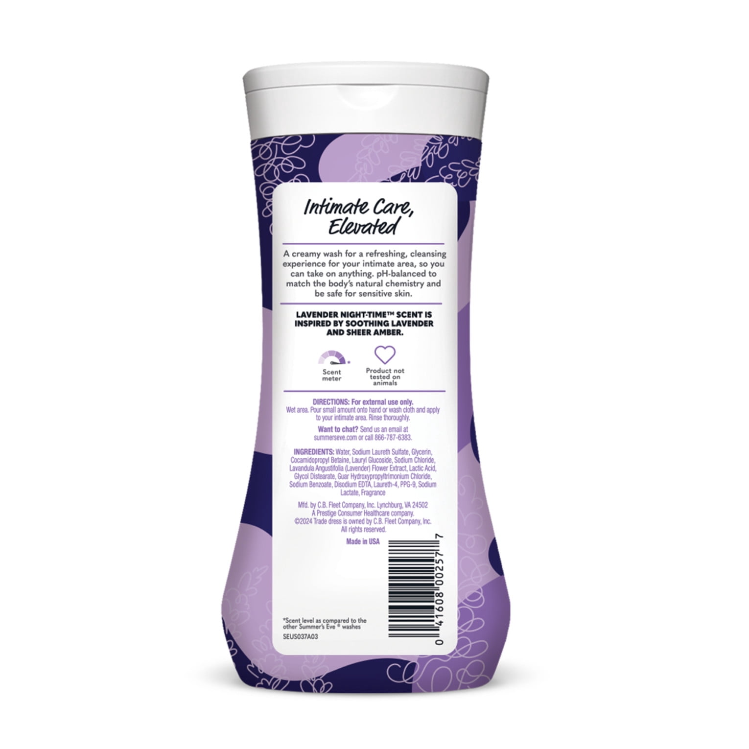 Summer’s Eve Lavender Night-Time Daily Feminine Wash, 12 oz