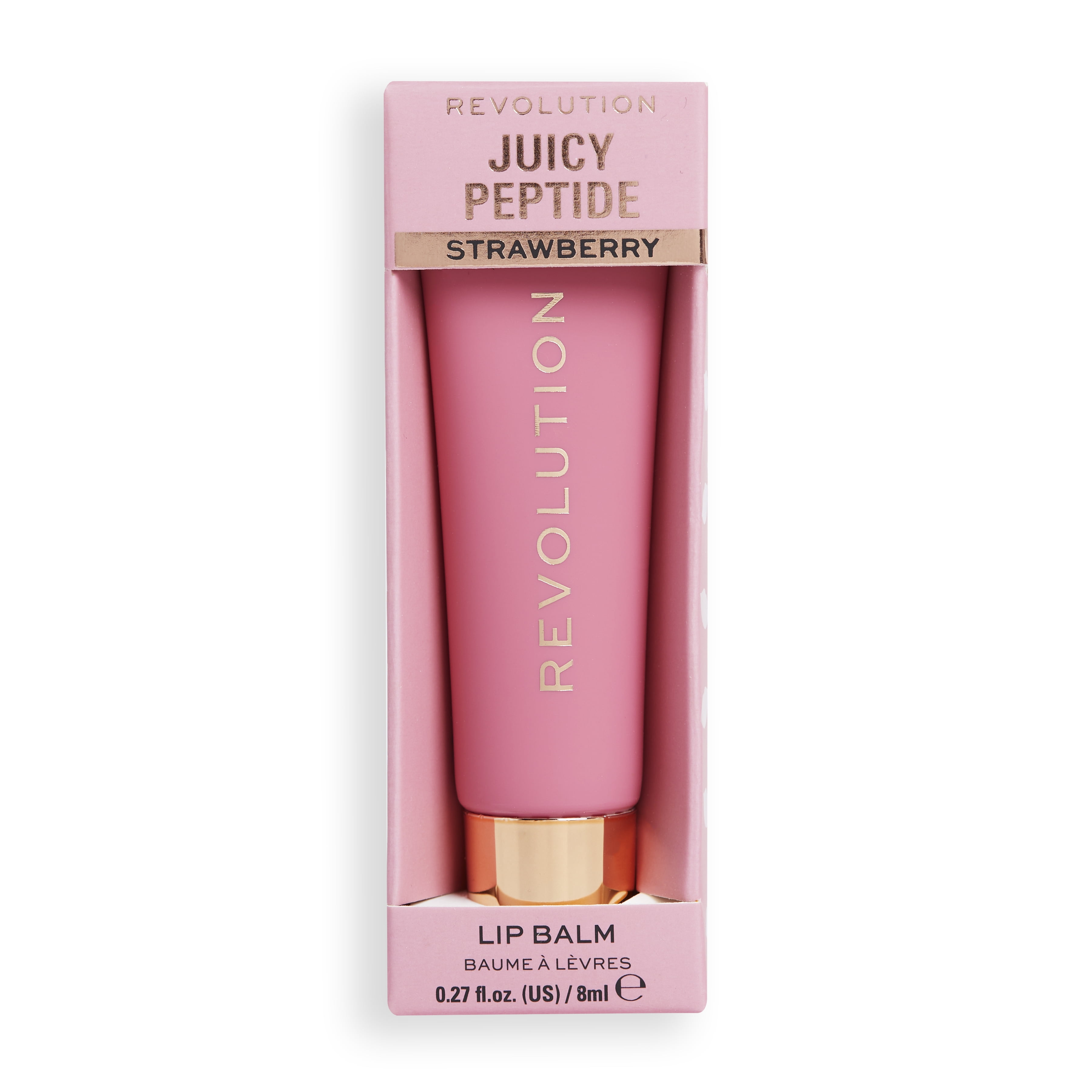 Revolution Juicy Peptide Hydrating Moisturizing Lip Balm with Peptides, Pink Strawberry