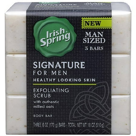 Exfoliating Bath Soap - Irish Spring Signature for Men Exfoliating Bar Soap - 3 Count