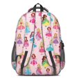 thumbnail image 3 of Princess and Dress Pink Pattern Backpack for School, Cute School Bag with Adjustable Shoulder Straps and Padded Back, 16.9"x12.6"x5.9", 3 of 5