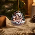 thumbnail image 4 of Barsme Snowy Christmas Cabin Christmas Hanging Ornament,Vintage Warm and Cozy Christmas House Hanging Ornament, Festive Tree Decoration For Bedroom Hallway Patio And Holiday Party Display, 4 of 5