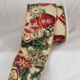 thumbnail image 2 of Forest Green and Wine Red Holiday Wired Craft Ribbon 4" x 9 Yards, 2 of 2
