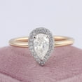 thumbnail image 3 of solitaire jewels 1.3CT Pear Moissanite Halo Engagement Ring For Women, 14K Yellow Gold, 3 of 8