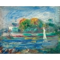 thumbnail image 2 of Renoir, Pierre-Auguste 18x15 White Modern Wood Framed Museum Art Print Titled - The Blue River, 2 of 4