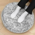 thumbnail image 3 of Soft Floor Pillow Large Round Floor Cushion for Sitting Fur Meditation Pillow Premium Yoga Pillow for Living Room Bedroom Balcony Outdoor 20x6Inches Dark Grey Round Floor Pillow with Insert, 3 of 14