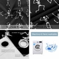 thumbnail image 2 of Fsddascl Halloween Black Blackout Curtains for Bedroom/Living Room, Thermal Insulated Kitchen Curtains, Abstract Dancing Skull Skeletons Grommet Darkening Window Treatment Drapes 52"x72"x2, 2 of 6
