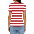 thumbnail image 5 of Xuyuer Print Fitted Pencil Top - Women's Casual Unstructured Round Neck Short Sleeve Shirt Matching Set for Office Chic Ensembles, Dinner Date Nights & Modern Separates Wardrobe Styling, 5 of 5