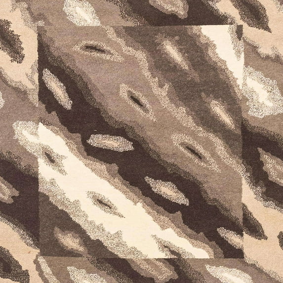 Ahgly Company Indoor Square Abstract Reddish Brown Abstract Area Rugs, 8' Square